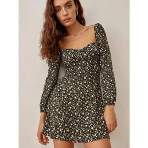 NEW Reformation Mochi Dress in Esprit Floral Long Sleeve $218